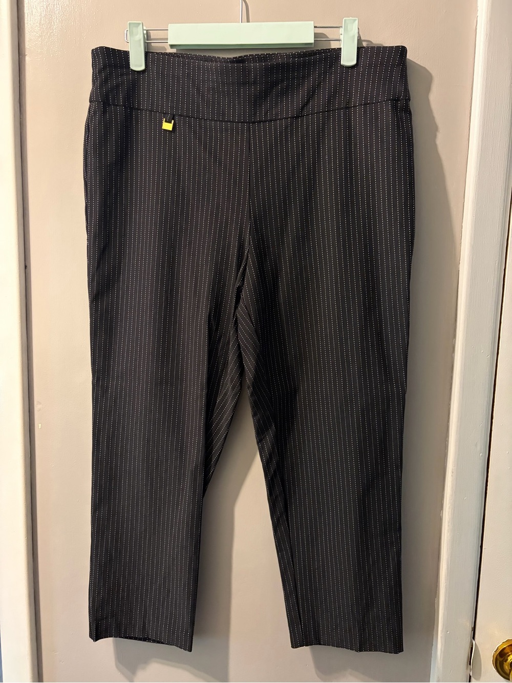 Women’s Black Pinstripe Capris
